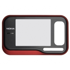Nokia 6760 Slide Frontcover Softtouch Rood incl. Earpiece en Display Glas