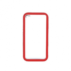 TPU Case Bumper Rood met Transparant Plastic Backcover for iPhone 4