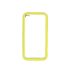 TPU Case Bumper Geel met Transparant Plastic Backcover for iPhone 4