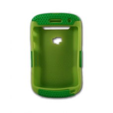 Silicon Case Duo Hard Perforated Groen voor BlackBerry 9900/ 9930