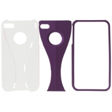 Hard Case Split Dual Wit/Paars voor iPhone 4/ 4S