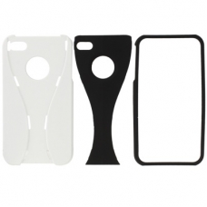 Hard Case Split Dual Wit/Zwart voor iPhone 4/ 4S