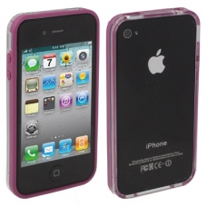 TPU Sillcon Bumper Duo XtremeThin Paars met Knoppen voor iPhone 4/ 4S