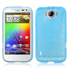 TPU Case Kubus Patroon Blauw voor HTC Sensation XL