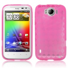 TPU Case Kubus Patroon Pink voor HTC Sensation XL