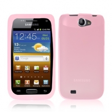 Silicon Case Transparant Pink voor Samsung i8150 Galaxy W