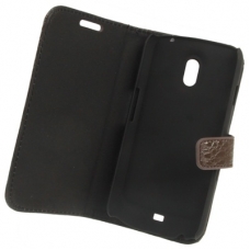 Leder Beschermtasje Book Croco Design Bruin voor Samsung i9250 Galaxy Nexus