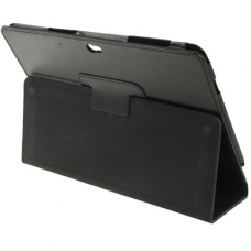 Lederen Beschermtas Flip met Houder Zwart voor Samsung P7500 Galaxy Tab 10.1