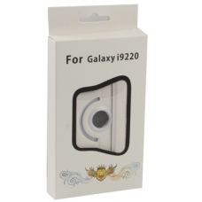 Leder Beschermtasje met Roterende Stand Wit voor Samsung N7000 Galaxy Note