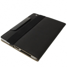 Lederen/ Nylon Beschermtas Frosted met Houder Zwart voor Apple iPad2/ iPad3