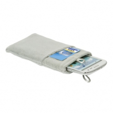 Pluche Pouch met Knoopsluiting Maat XL Wit