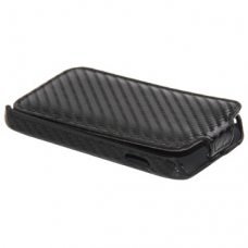 Hard Case Flip Carbon Zwart voor Samsung S5830 Galaxy Ace